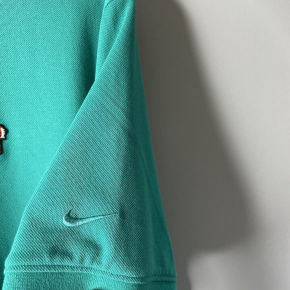 NIKE Tiger Woods Polo Shirt Mens Large Green Dri-Fit Frank Logo Masters Golf - Picture 6 of 10